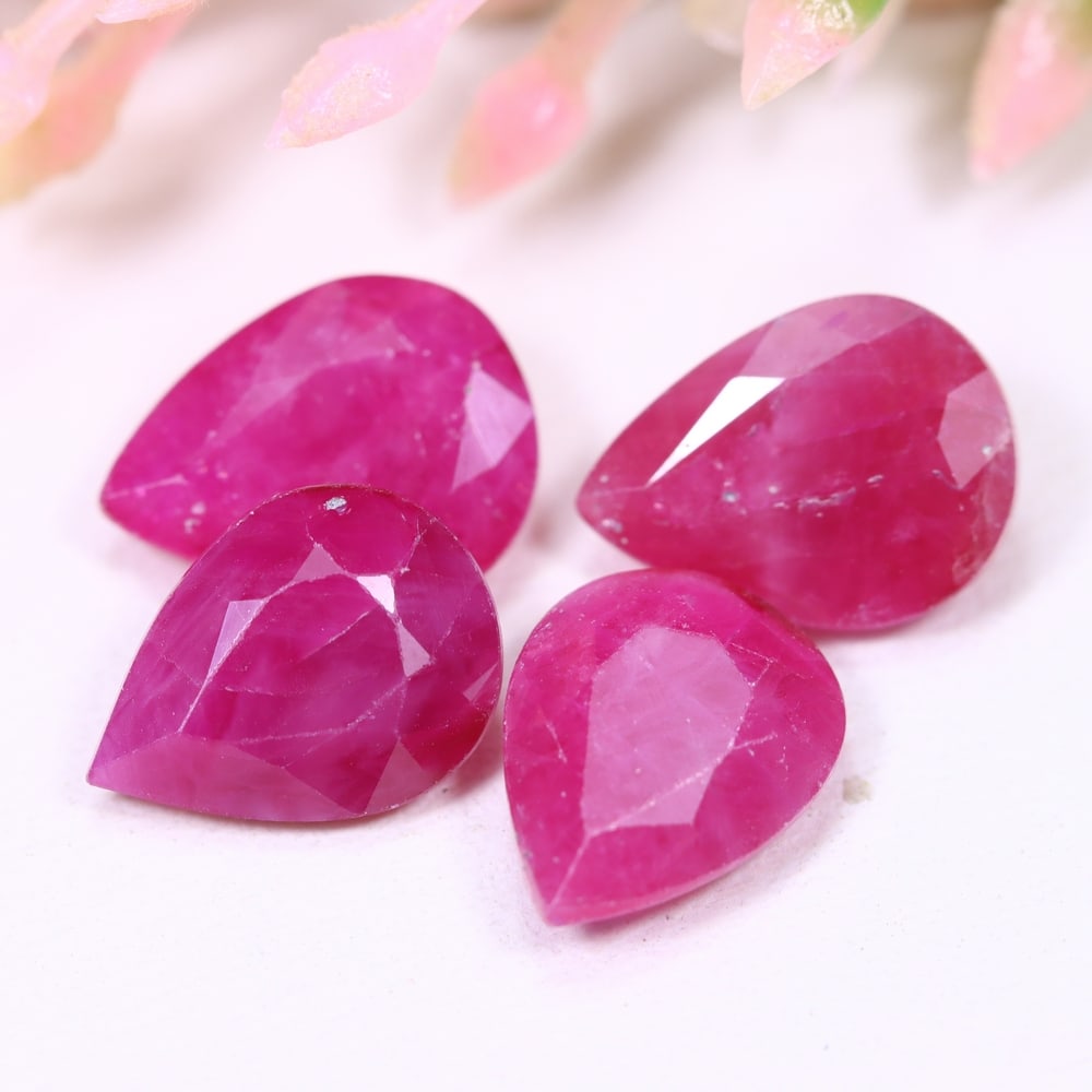 7.24Ct Red Ruby Set - Polished Faceted , 862E (1 of 2)