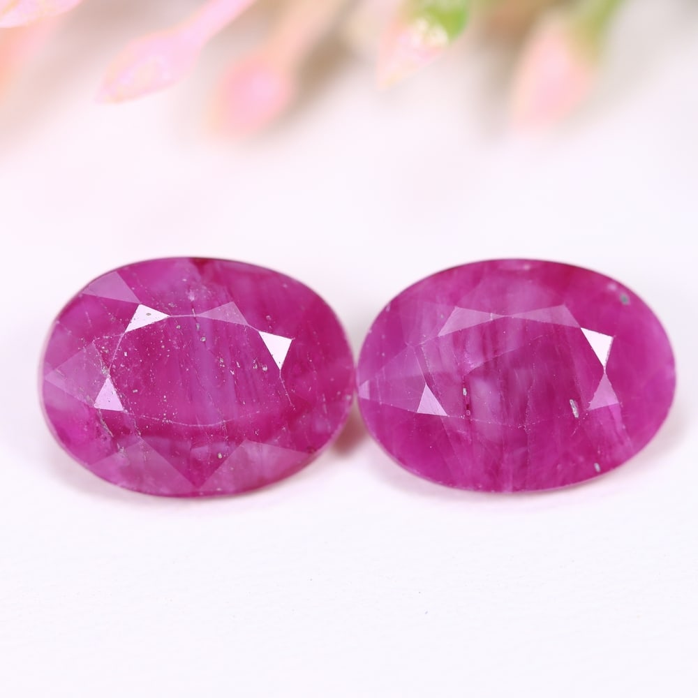 7.63Ct Red Ruby Set - Polished Faceted , 1186E (1 of 2)