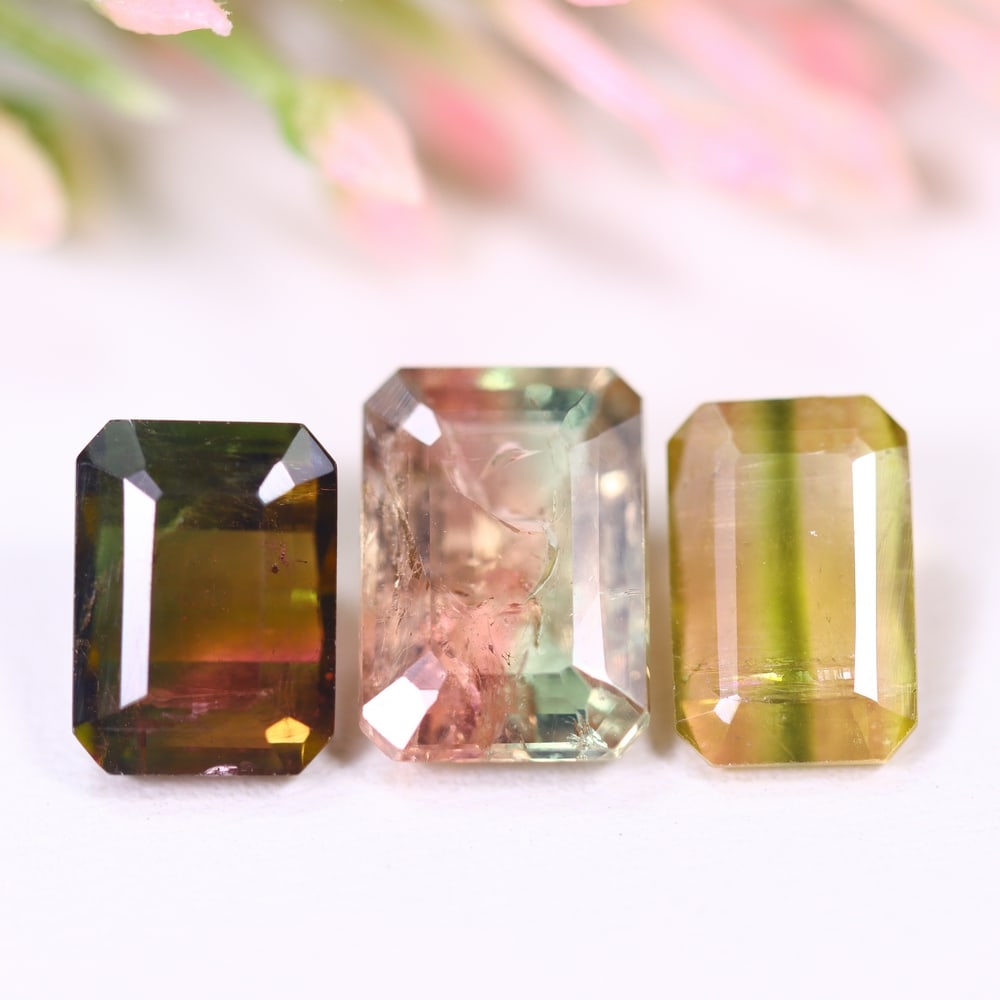 7.47cts Natural Watermelon Tourmaline Set - Bi-Colour Faceted Cut, 738E: Ksmith Heritage Auctioneers Welcome to our auction house, today auction brought to you by Ksmith Heritage Auctioneers based in Penang, Malaysia specialize in all kinds of opal and color gemstone both