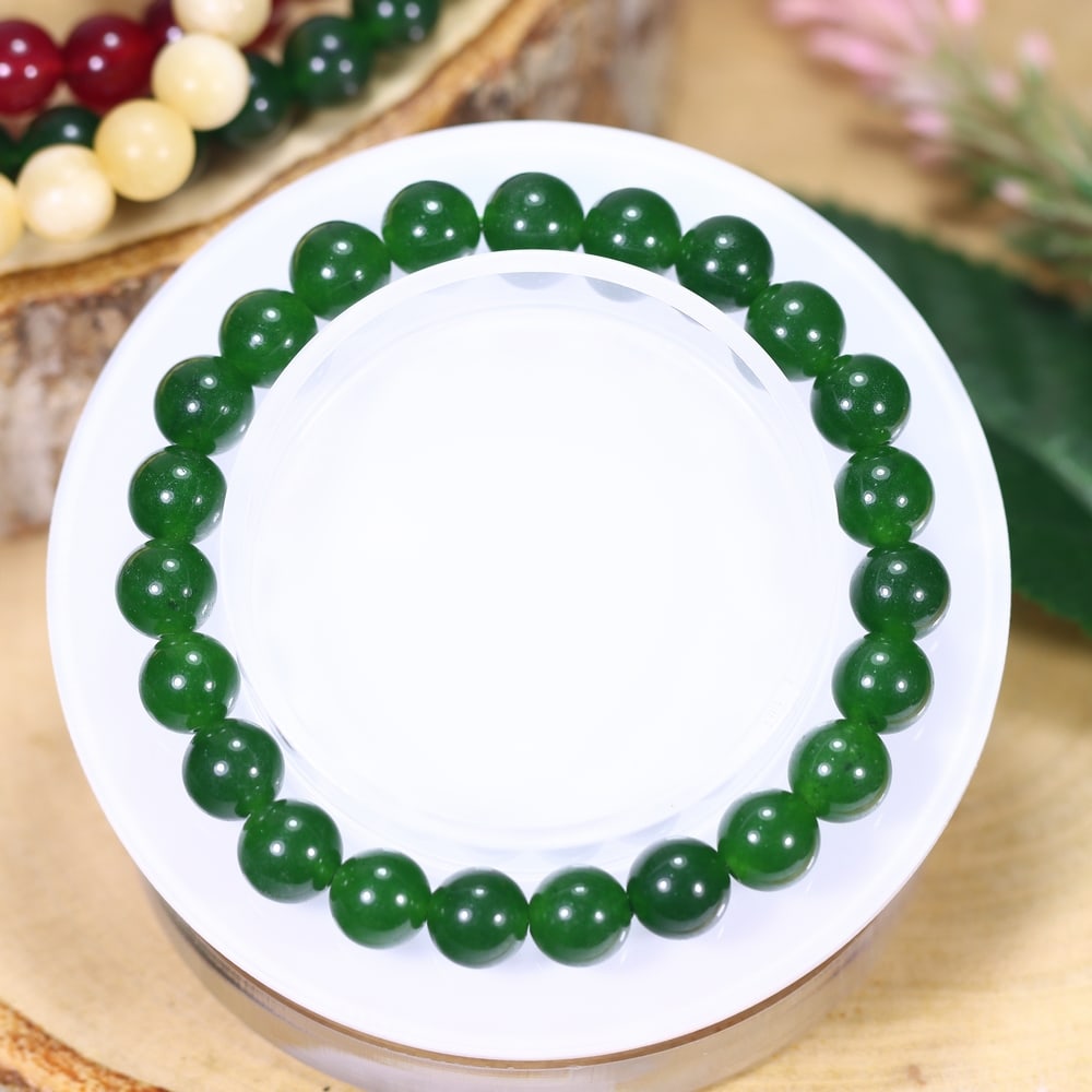 18.76g Nephrite Jade Bracelet - Polished Beads, 1130B: Ksmith Heritage Auctioneers Welcome to our auction house, today auction brought to you by Ksmith Heritage Auctioneers based in Penang, Malaysia specialize in all kinds of opal and color gemstone both
