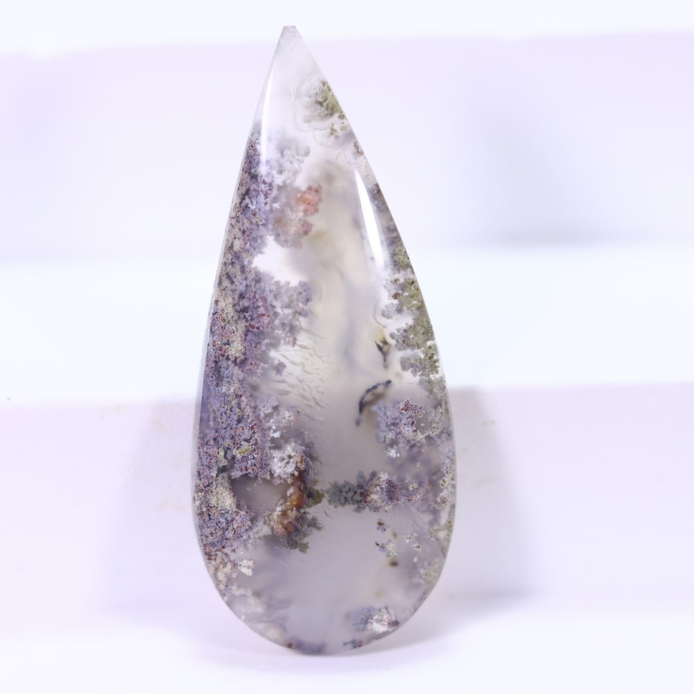 21.38Ct Moss Agate Cabochon - Polished - 38x16mm Approx, 837E: Ksmith Heritage Auctioneers Welcome to our auction house, today auction brought to you by Ksmith Heritage Auctioneers based in Penang, Malaysia specialize in all kinds of opal and color gemstone both