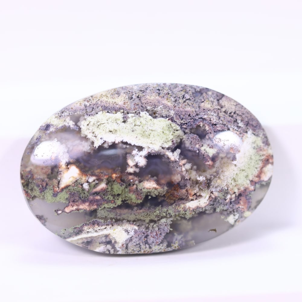 35.22Ct Moss Agate Cabochon - Polished - 33x22mm Approx, 621E: Ksmith Heritage Auctioneers Welcome to our auction house, today auction brought to you by Ksmith Heritage Auctioneers based in Penang, Malaysia specialize in all kinds of opal and color gemstone both