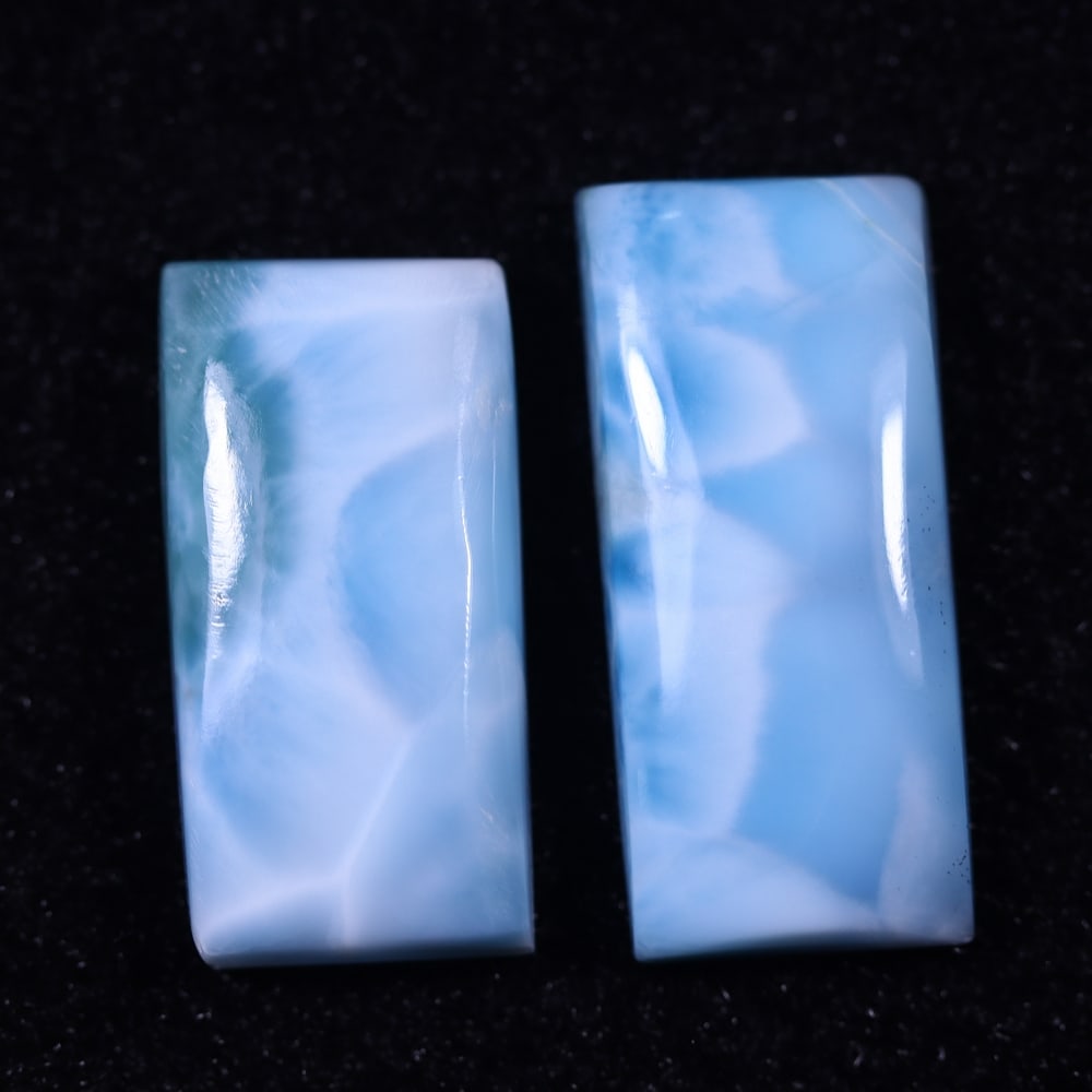 *34.40cts Natural Larimar Set - Polished Cabochon, 203B: Ksmith Heritage Auctioneers Welcome to our auction house, today auction brought to you by Ksmith Heritage Auctioneers based in Penang, Malaysia specialize in all kinds of opal and color gemstone both