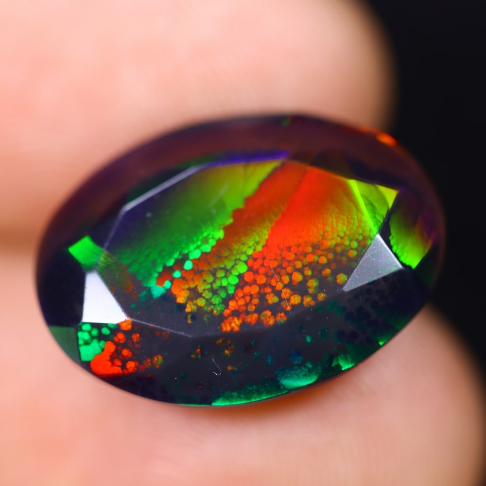 *5.03Ct Faceted Welo Black Opal Polished - Ethiopian Opal, 501B: Ksmith Heritage Auctioneers Welcome to our auction house, today auction brought to you by Ksmith Heritage Auctioneers based in Penang, Malaysia specialize in all kinds of opal and color gemstone both