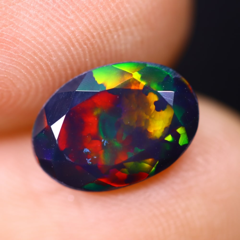 1.73Ct Welo Black Opal Polished - Ethiopian Opal, 1208E: Ksmith Heritage Auctioneers Welcome to our auction house, today auction brought to you by Ksmith Heritage Auctioneers based in Penang, Malaysia specialize in all kinds of opal and color gemstone both