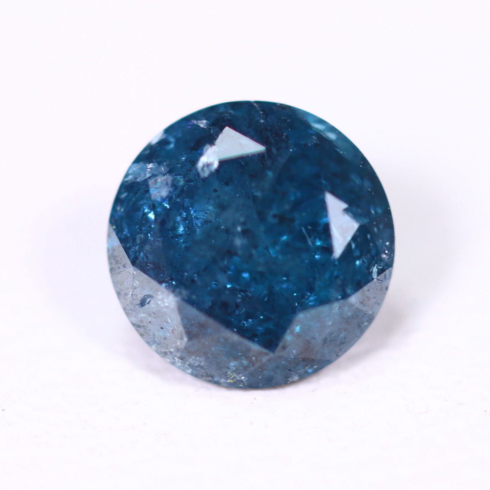 0.56ct Blue Round Diamond 5.2mm - Natural Diamond, Loose Diamond (1 of 2)