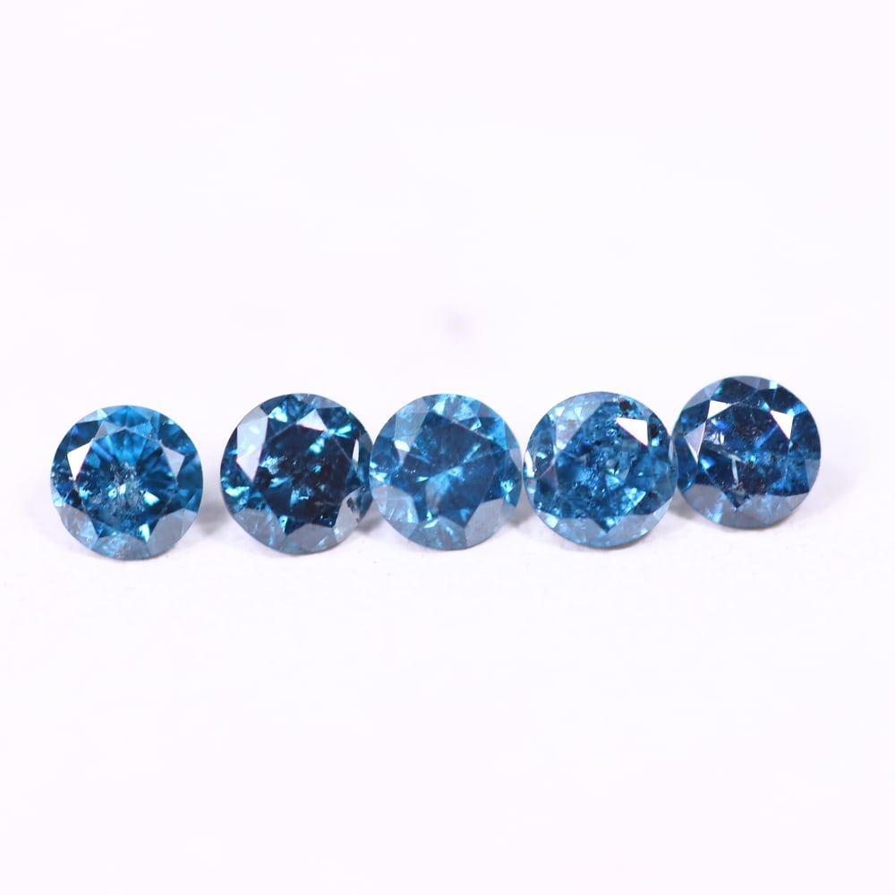 0.45ct 5pcs Blue Round Diamond 2.8mm - Natural Diamond, Loose Diamond, 325DD: Ksmith Heritage Auctioneers Subject: Natural Diamond Origin: Africa Treatment: HPHT