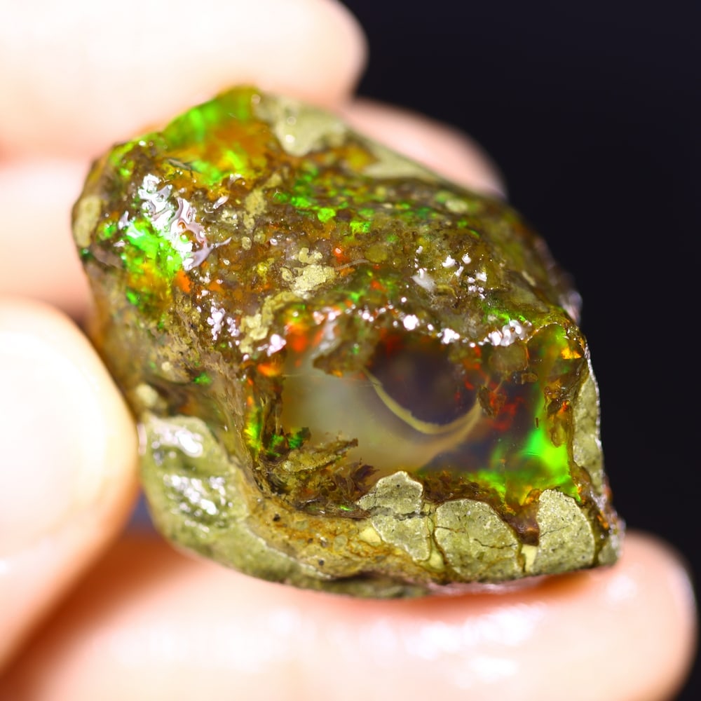 92.4cts Phantom Ghost Ethiopian Crystal Specimen Rough , 1012E - 2