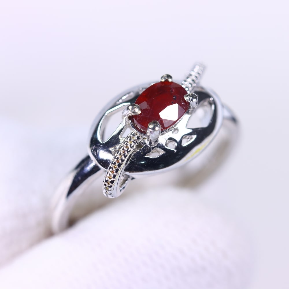 Ring US6.75 Ruby - 925 Sterling Silver, 61B - 2