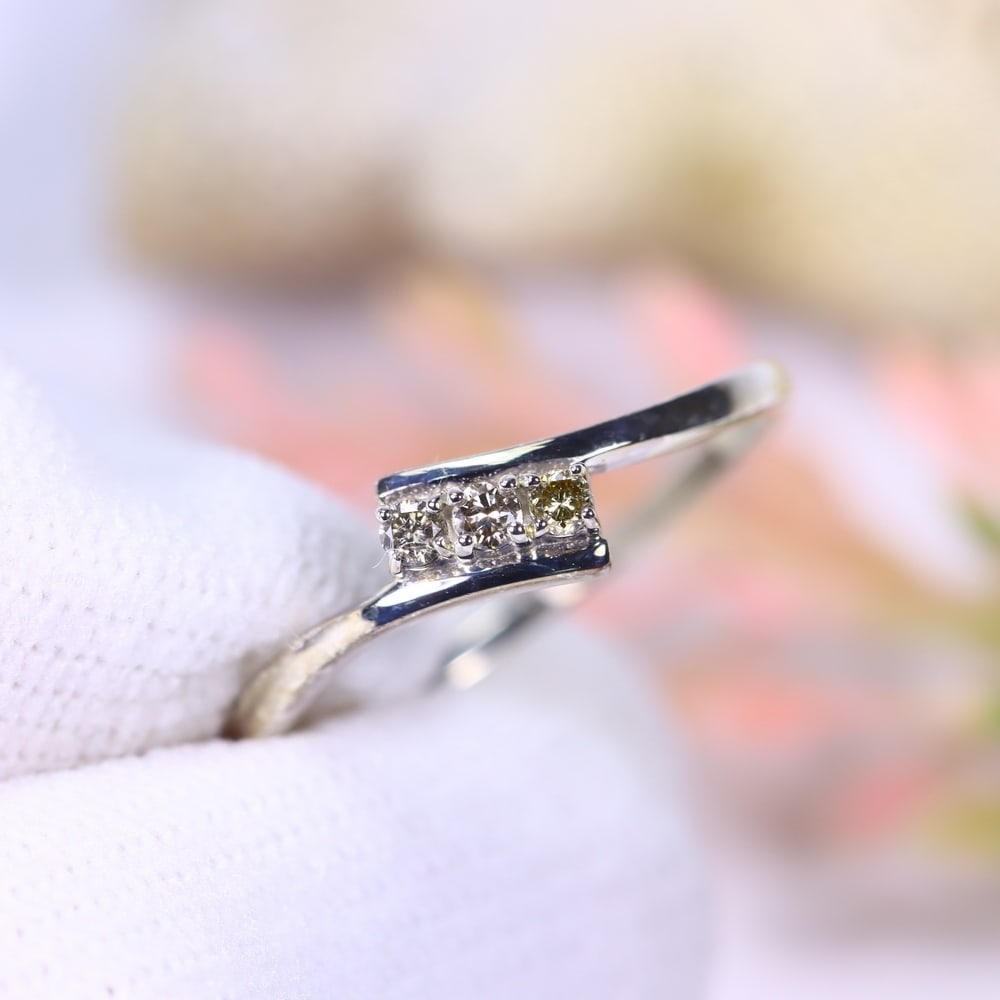 1.01g Natural Diamond Sterling Silver 925 Ring - Size US 6.25 - Total Diamond 0.08ct, 1246D (1 of 2)