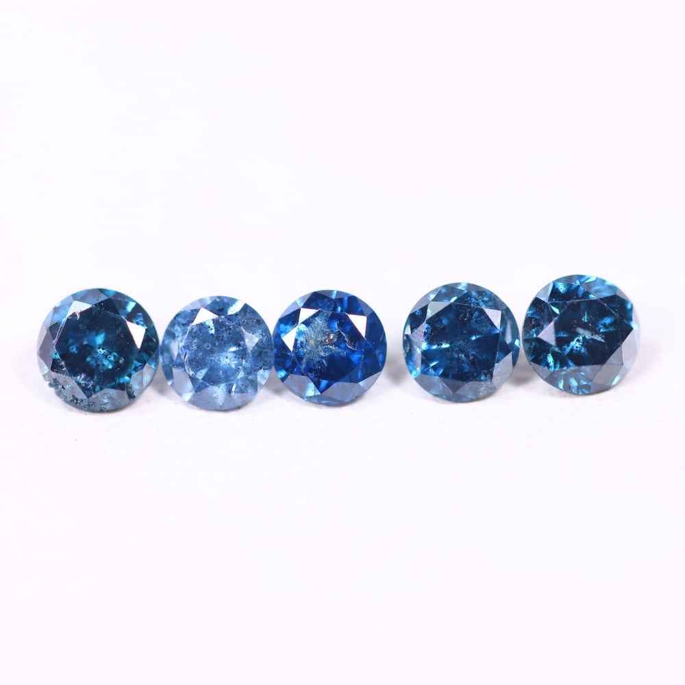 0.45ct 5pcs Blue Round Diamond 2.8mm - Natural Diamond, Loose Diamond, 341DD: Ksmith Heritage Auctioneers Subject: Natural Diamond Origin: Africa Treatment: HPHT