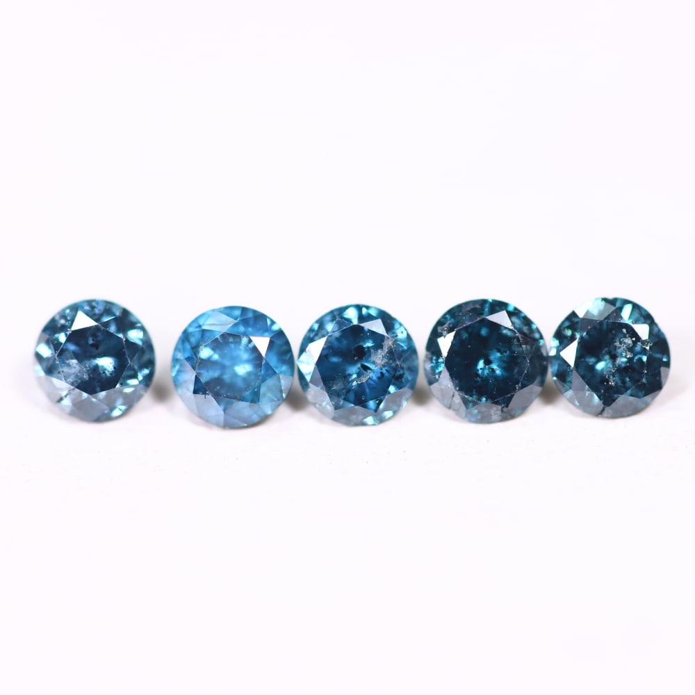 0.45ct 5pcs Blue Round Diamond 2.8mm - Natural Diamond, Loose Diamond, 329DD: Ksmith Heritage Auctioneers Subject: Natural Diamond Origin: Africa Treatment: HPHT