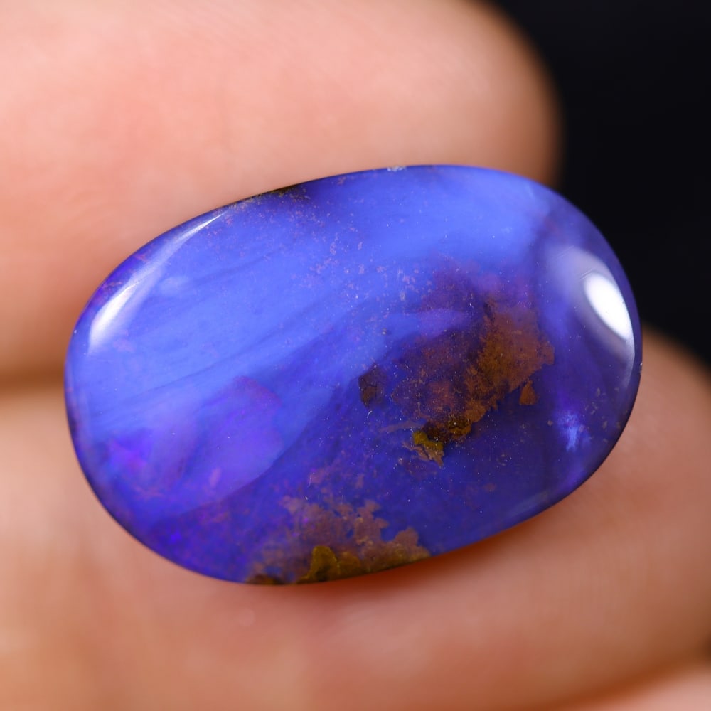12.16Ct Blue Boulder Opal - Australian Opal , 932E: Ksmith Heritage Auctioneers Subject: Natural Boulder Opal Origin: Australia Carat Weight: 12.16Ct Dimension: 19.4x13.3x4.5 mm Treatment: Natural Untreated Type: Cabochon,