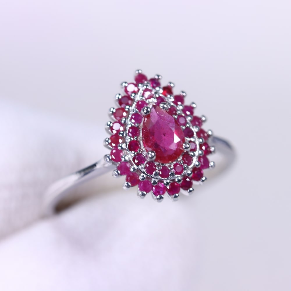 Ring US7 Ruby - 925 Sterling Silver, 20B - 2