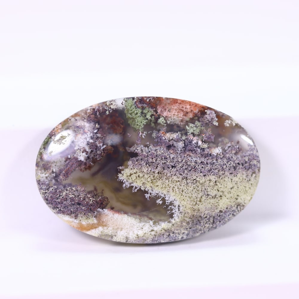 24.72Ct Moss Agate Cabochon - Polished - 30x19mm Approx , 232E: Ksmith Heritage Auctioneers Subject: Natural Agate Origin: Asia Treatment: Natural Untreated Type: Cabochon, Polished