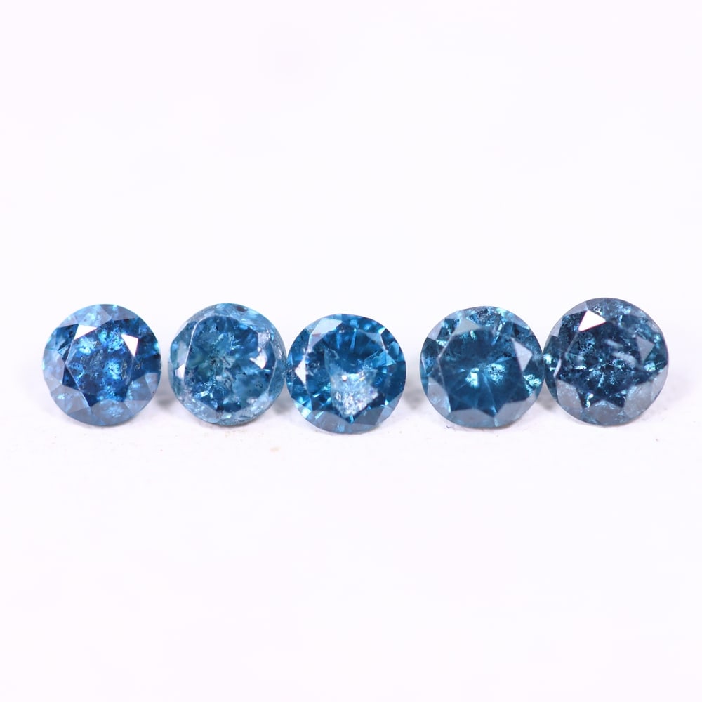 0.45ct 5pcs Blue Round Diamond 2.8mm - Natural Diamond, Loose Diamond, 304DD: Ksmith Heritage Auctioneers Subject: Natural Diamond Origin: Africa Treatment: HPHT