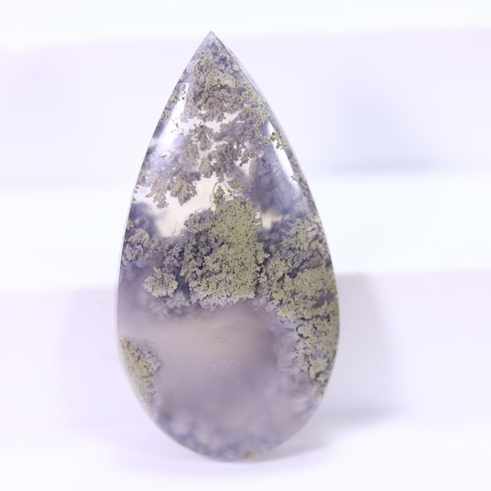 35.19Ct Moss Agate Cabochon - Polished - 39x20mm Approx , 945E: Ksmith Heritage Auctioneers Subject: Natural Agate Origin: Asia Treatment: Natural Untreated Type: Cabochon, Polished