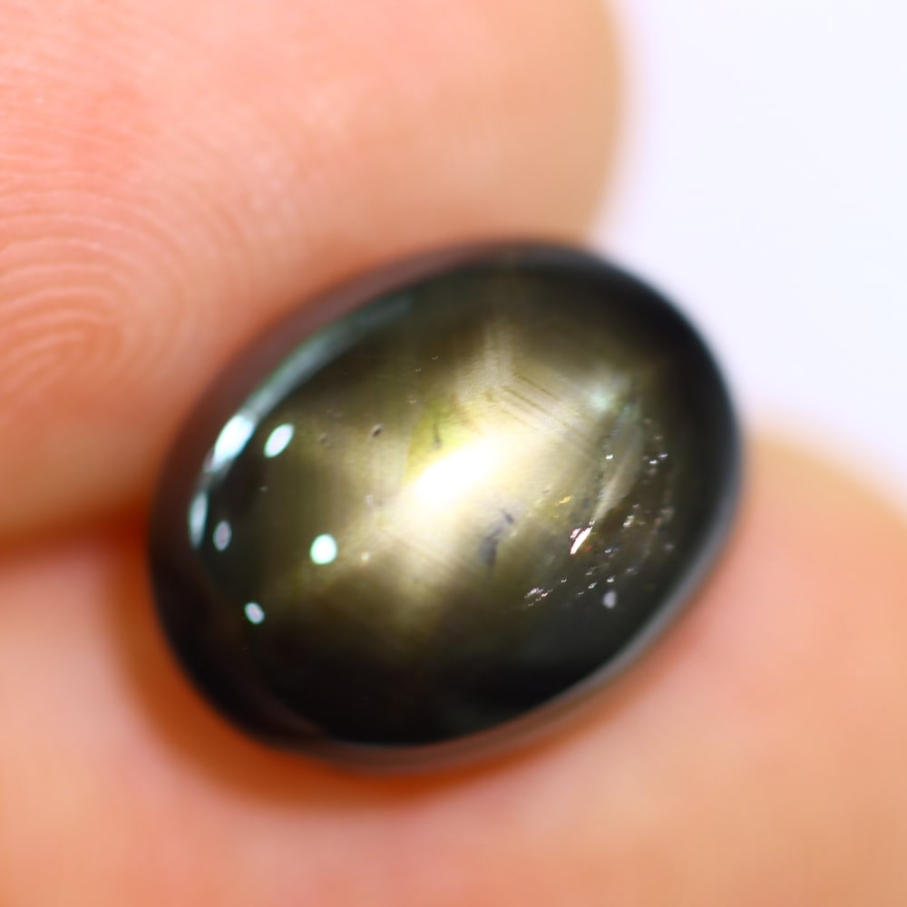 7.69Ct 6 Rays Black Star Sapphire - Polished Cabochon , 196E (1 of 5)