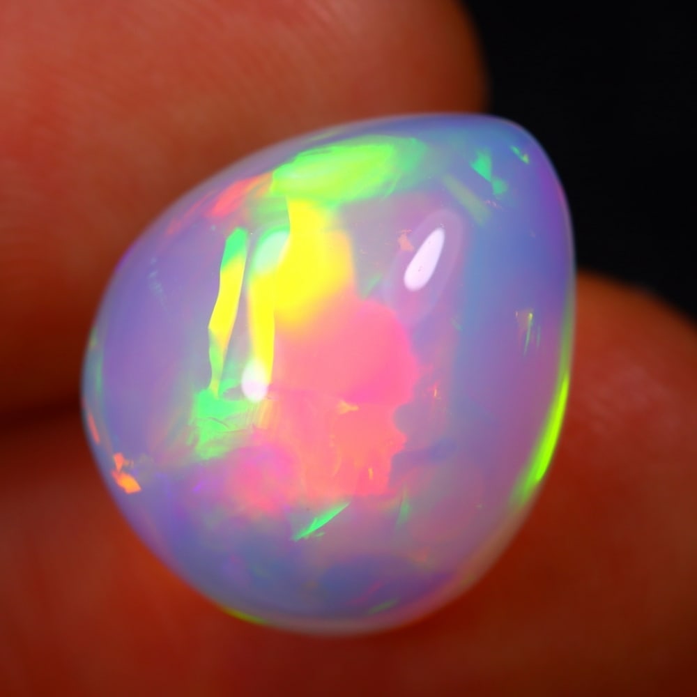 7.88Ct Welo Opal Polished - Ethiopian Opal - Pear Cabochon , 112E (1 of 7)