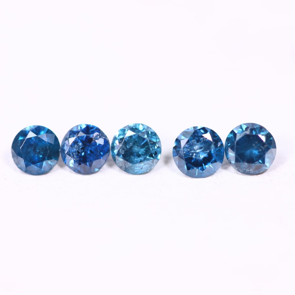 0.45ct 5pcs Blue Round Diamond 2.8mm - Natural Diamond, Loose Diamond, 311DD: Ksmith Heritage Auctioneers Subject: Natural Diamond Origin: Africa Treatment: HPHT