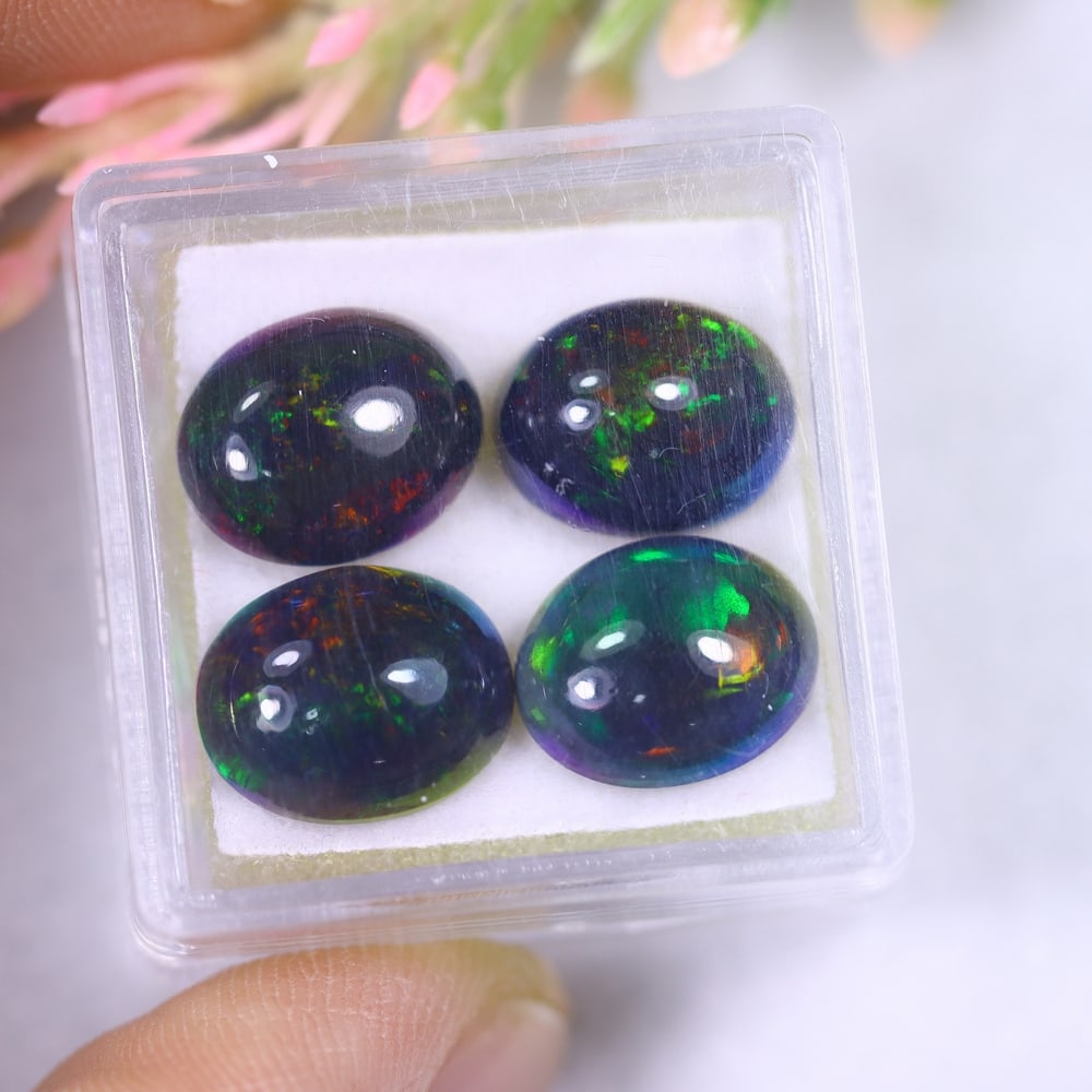 9.39Ct Welo Black Opal Polished Lot - Ethiopian Opal , 978E (1 of 2)