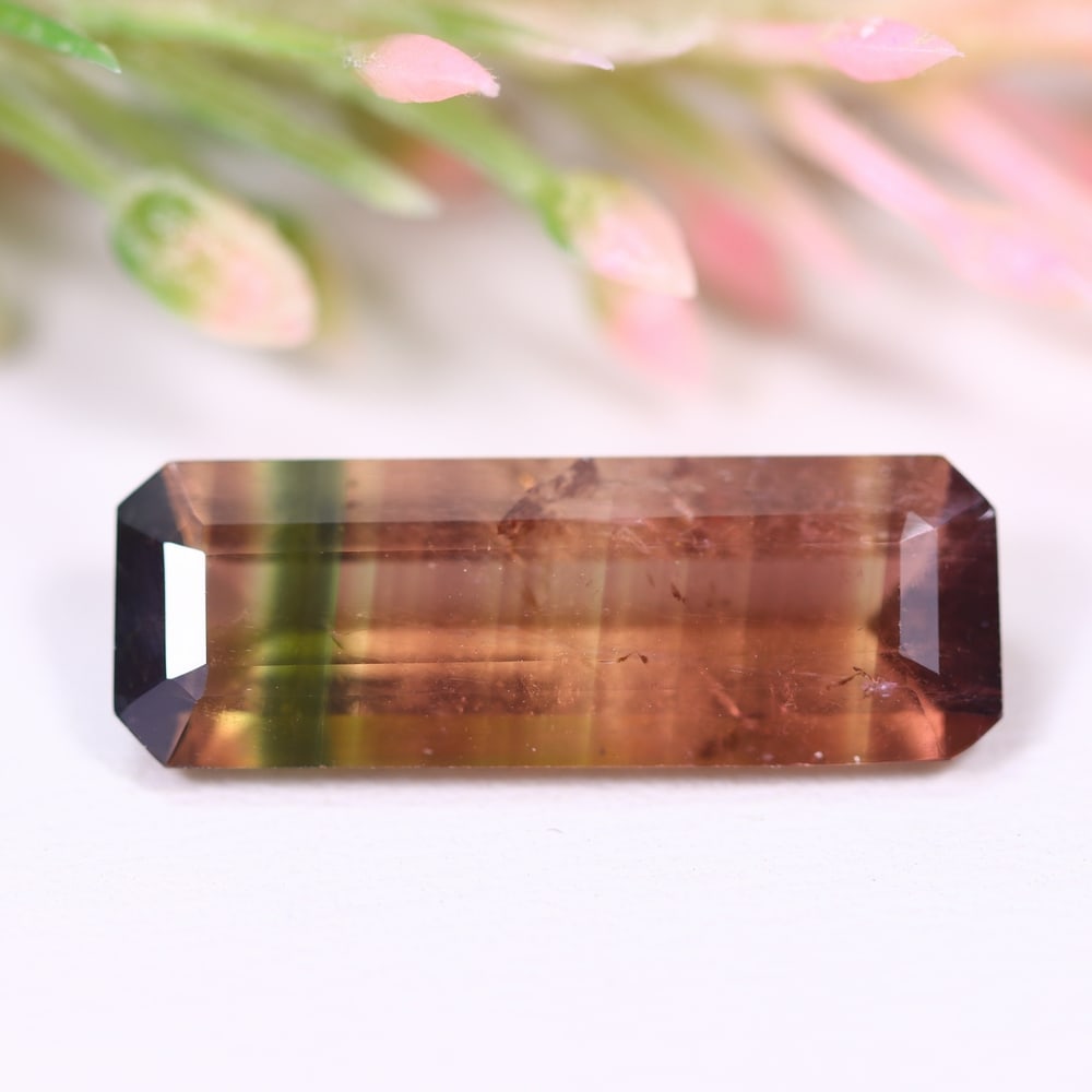 5.98cts Natural Watermelon Tourmaline - Bi-Colour Faceted Cut , 1194E: Ksmith Heritage Auctioneers Subject: Natural Tourmaline Origin: Africa Carat Weight: 5.98cts Dimension: 20.9x7.3x4.5 mm Type: Faceted, Polished