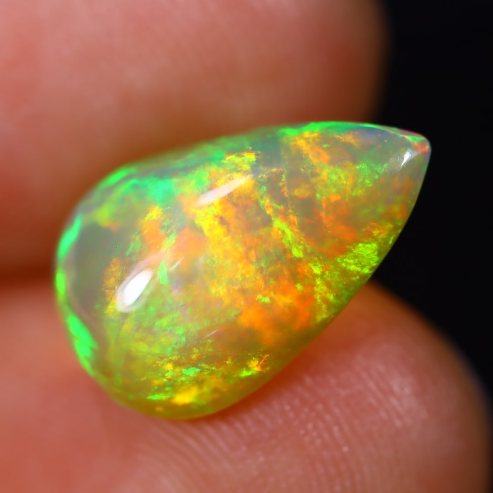 *3.54Ct Welo Opal Polished - Ethiopian Opal - Pear Cabochon, 463B (1 of 5)