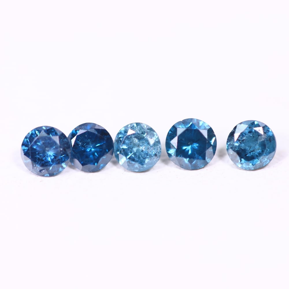 0.45ct 5pcs Blue Round Diamond 2.8mm - Natural Diamond, Loose Diamond, 607DD: Ksmith Heritage Auctioneers Subject: Natural Diamond Origin: Africa Treatment: HPHT
