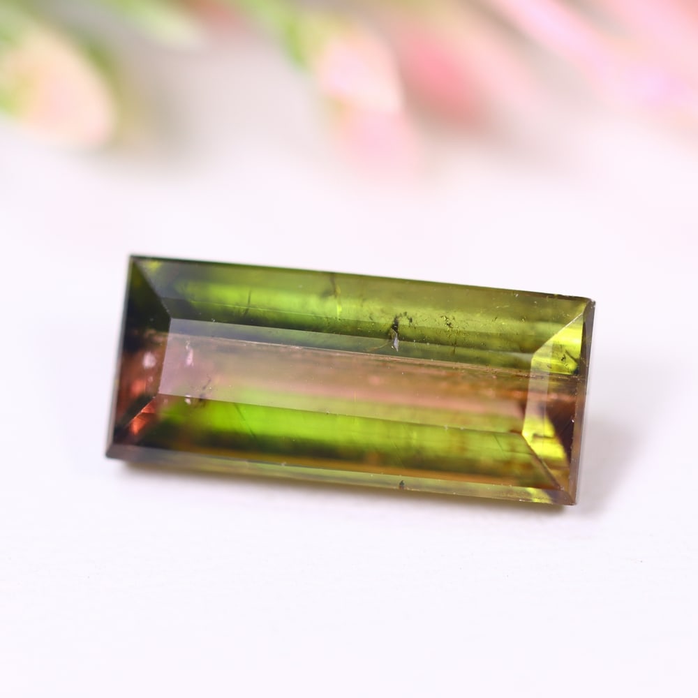 4.89cts Natural Watermelon Tourmaline - Bi-Colour Faceted Cut , 829E: Ksmith Heritage Auctioneers Subject: Natural Tourmaline Origin: Africa Carat Weight: 4.89 cts Dimension: 14.5x6.4x5.3 mm Type: Faceted, Polished