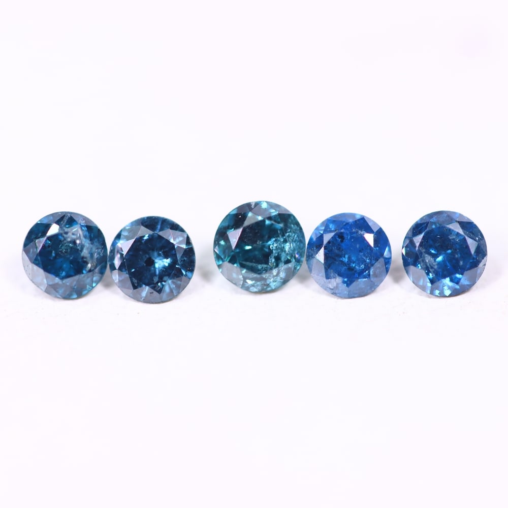 0.45ct 5pcs Blue Round Diamond 2.8mm - Natural Diamond, Loose Diamond, 647DD: Ksmith Heritage Auctioneers Subject: Natural Diamond Origin: Africa Treatment: HPHT