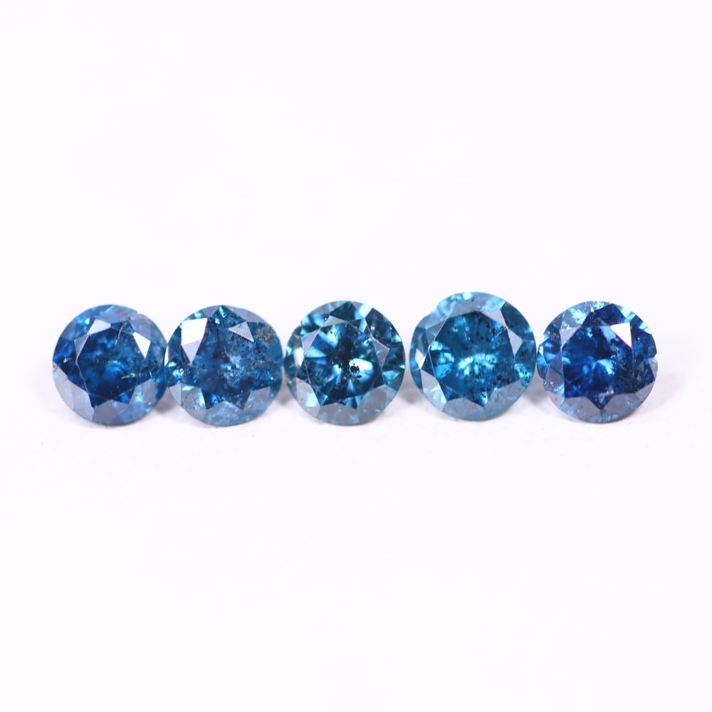 0.45ct 5pcs Blue Round Diamond 2.8mm - Natural Diamond, Loose Diamond, 650DD: Ksmith Heritage Auctioneers Subject: Natural Diamond Origin: Africa Treatment: HPHT