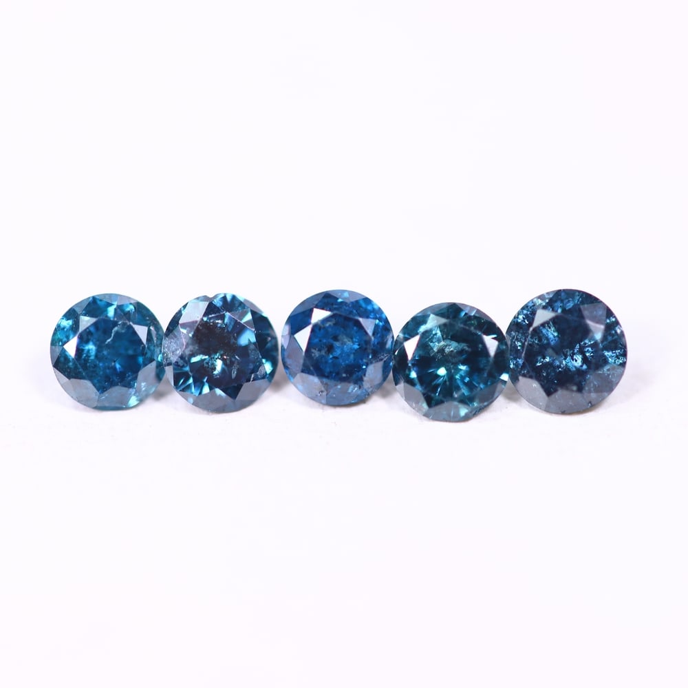 0.45ct 5pcs Blue Round Diamond 2.8mm - Natural Diamond, Loose Diamond, 505DD: Ksmith Heritage Auctioneers Subject: Natural Diamond Origin: Africa Treatment: HPHT