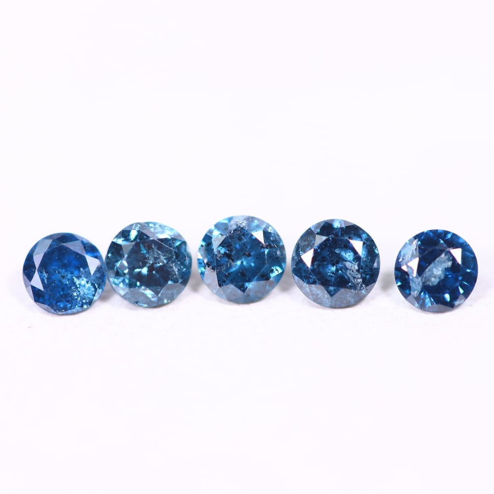 0.45ct 5pcs Blue Round Diamond 2.8mm - Natural Diamond, Loose Diamond, 590DD: Ksmith Heritage Auctioneers Subject: Natural Diamond Origin: Africa Treatment: HPHT
