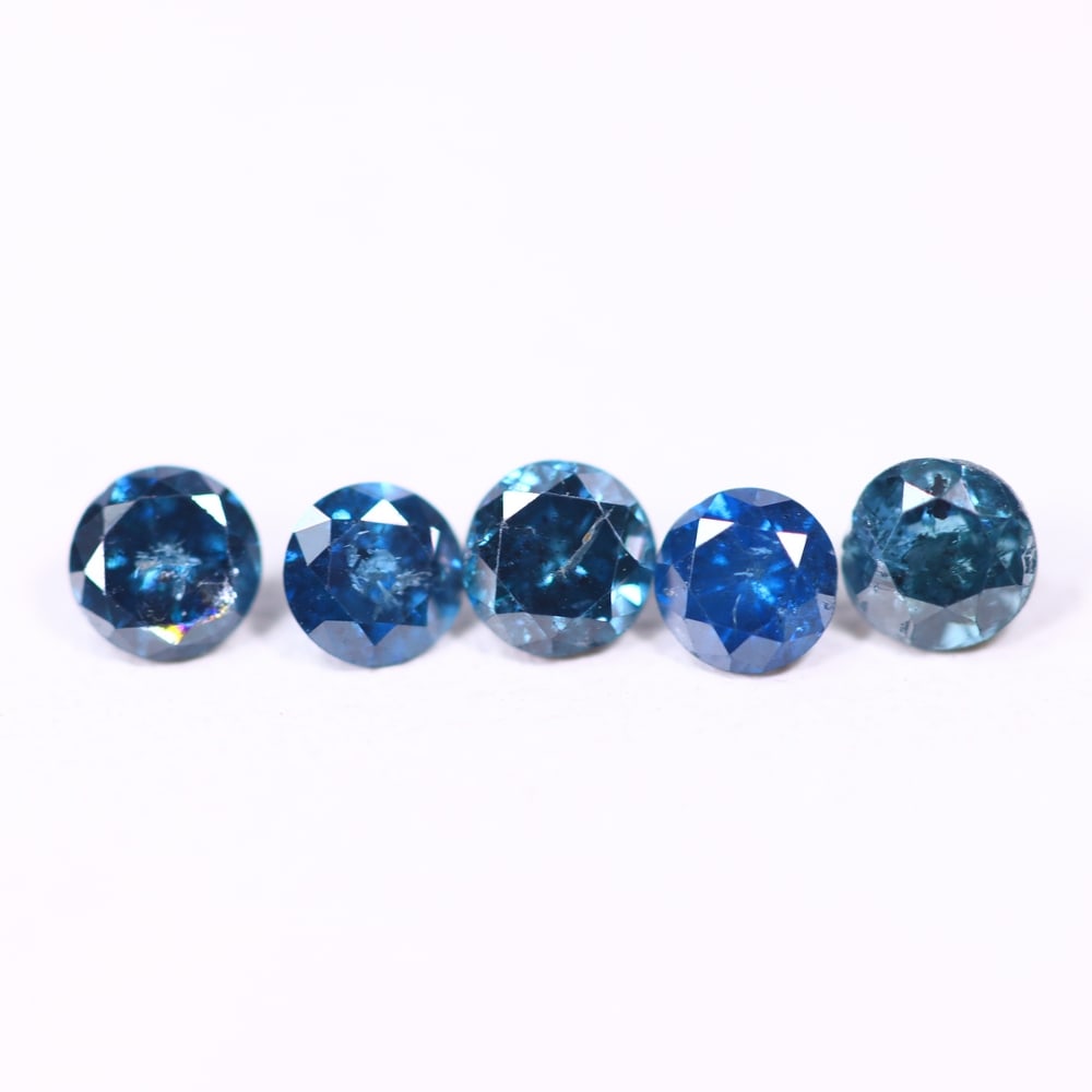 0.45ct 5pcs Blue Round Diamond 2.8mm - Natural Diamond, Loose Diamond, 500DD: Ksmith Heritage Auctioneers Subject: Natural Diamond Origin: Africa Treatment: HPHT