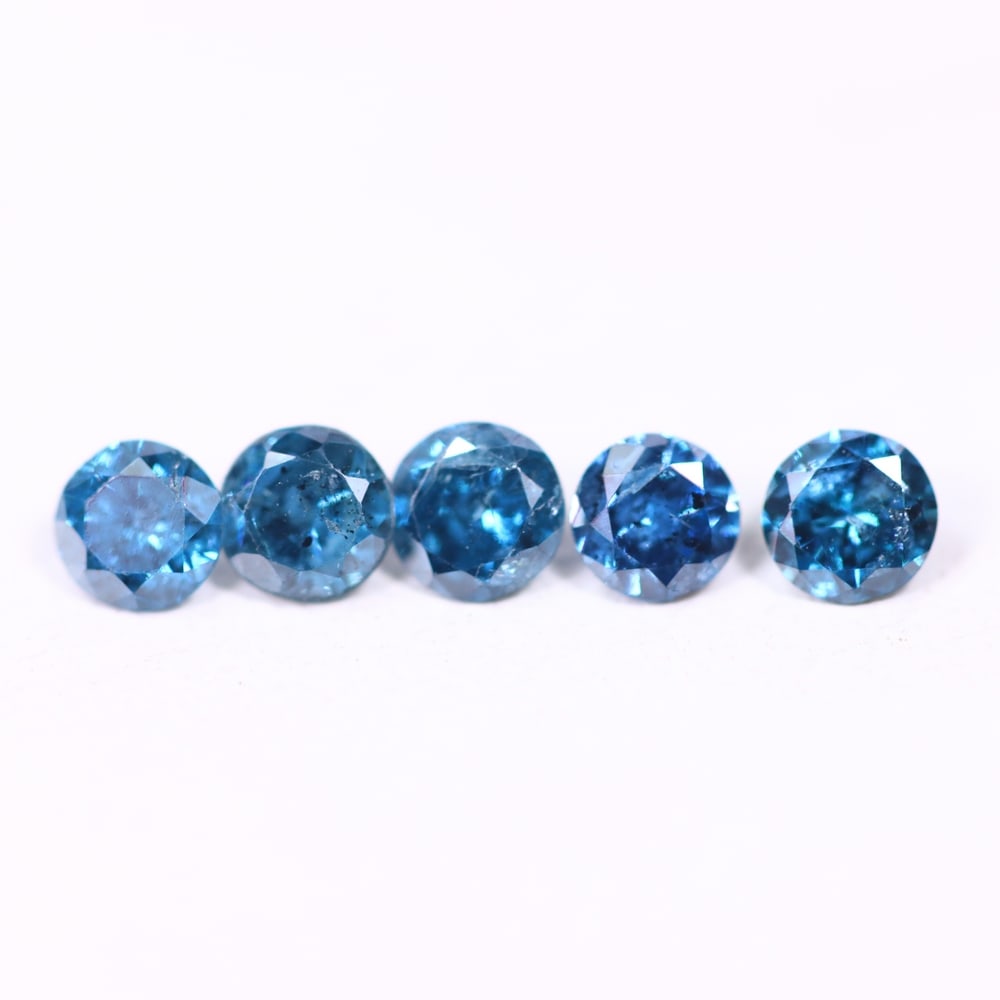 0.45ct 5pcs Blue Round Diamond 2.8mm - Natural Diamond, Loose Diamond, 494DD: Ksmith Heritage Auctioneers Subject: Natural Diamond Origin: Africa Treatment: HPHT