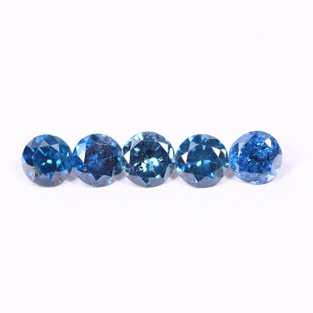 0.45ct 5pcs Blue Round Diamond 2.8mm - Natural Diamond, Loose Diamond, 403DD: Ksmith Heritage Auctioneers Subject: Natural Diamond Origin: Africa Treatment: HPHT