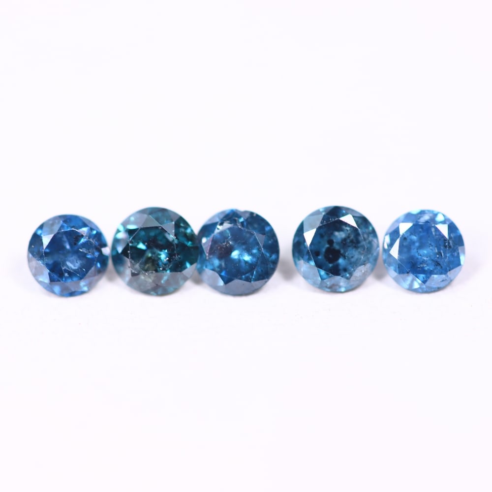 0.45ct 5pcs Blue Round Diamond 2.8mm - Natural Diamond, Loose Diamond, 443DD: Ksmith Heritage Auctioneers Subject: Natural Diamond Origin: Africa Treatment: HPHT