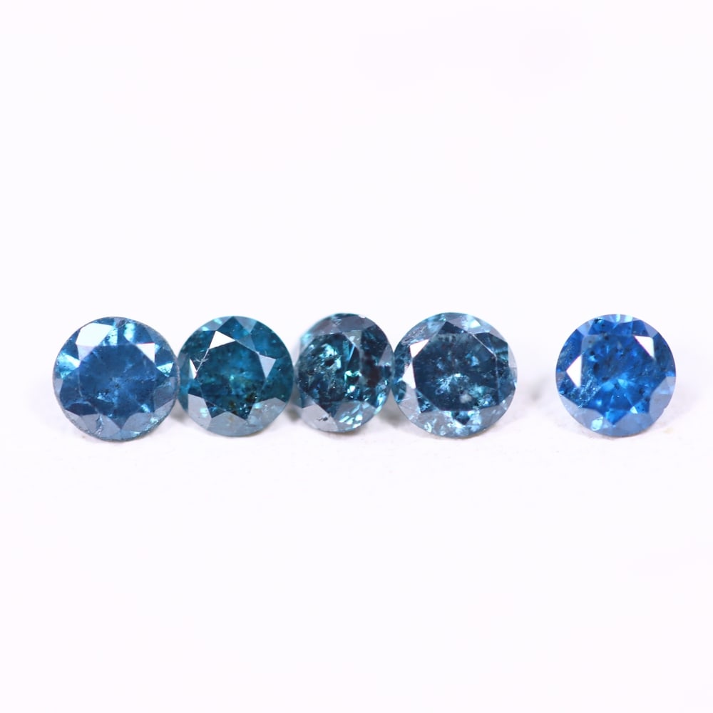 0.45ct 5pcs Blue Round Diamond 2.8mm - Natural Diamond, Loose Diamond, 629DD: Ksmith Heritage Auctioneers Subject: Natural Diamond Origin: Africa Treatment: HPHT