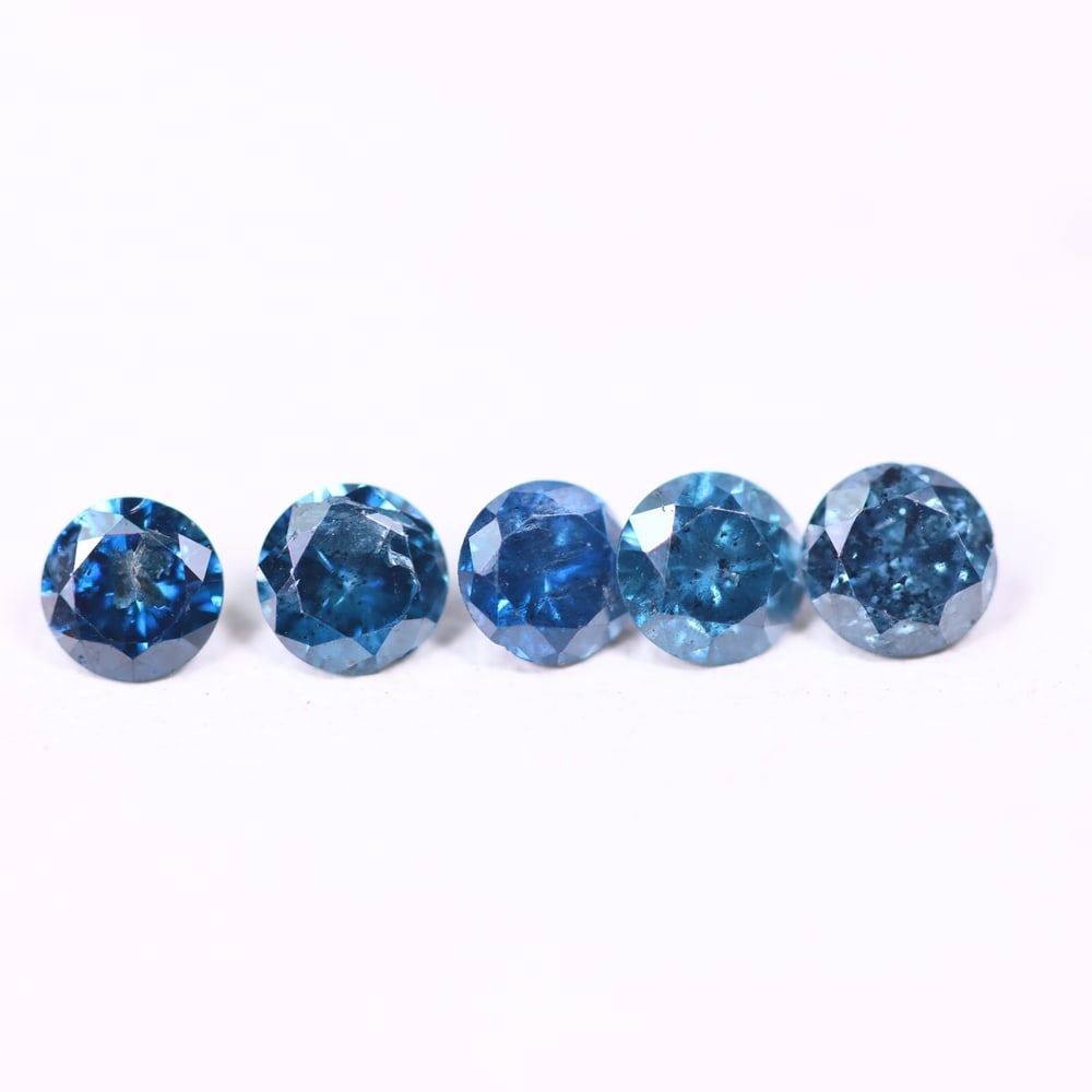 0.45ct 5pcs Blue Round Diamond 2.8mm - Natural Diamond, Loose Diamond, 429DD: Ksmith Heritage Auctioneers Subject: Natural Diamond Origin: Africa Treatment: HPHT