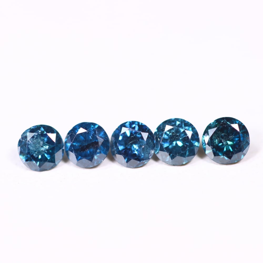 0.45ct 5pcs Blue Round Diamond 2.8mm - Natural Diamond, Loose Diamond, 681DD: Ksmith Heritage Auctioneers Subject: Natural Diamond Origin: Africa Treatment: HPHT