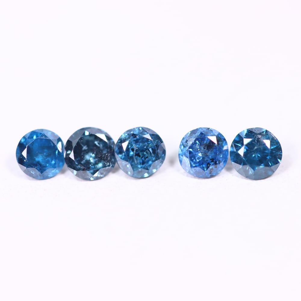 0.45ct 5pcs Blue Round Diamond 2.8mm - Natural Diamond, Loose Diamond, 551DD: Ksmith Heritage Auctioneers Subject: Natural Diamond Origin: Africa Treatment: HPHT