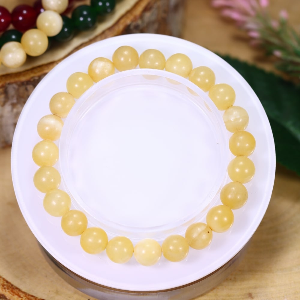 17.97g Yellow Agate Bracelet - Polished Beads, 537B: Ksmith Heritage Auctioneers Subject: Natural Yellow Agate Carat Weight: 17.97g