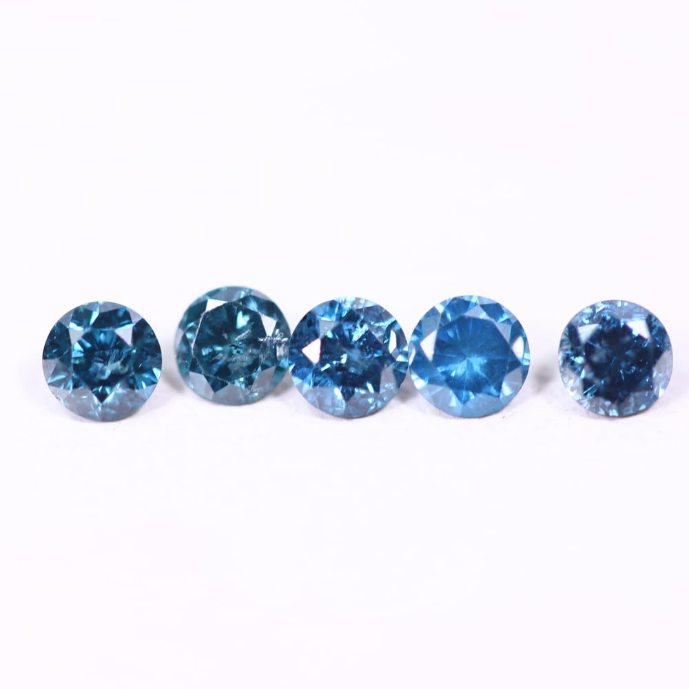 0.45ct 5pcs Blue Round Diamond 2.8mm - Natural Diamond, Loose Diamond, 538DD: Ksmith Heritage Auctioneers Subject: Natural Diamond Origin: Africa Treatment: HPHT
