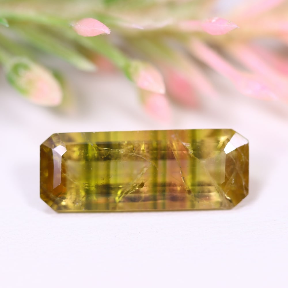 4.95cts Natural Watermelon Tourmaline - Bi-Colour Faceted Cut , 769E: Ksmith Heritage Auctioneers Subject: Natural Tourmaline Origin: Africa Carat Weight: 4.95 cts Dimension: 17.9x6.8x4.7 mm Type: Faceted, Polished