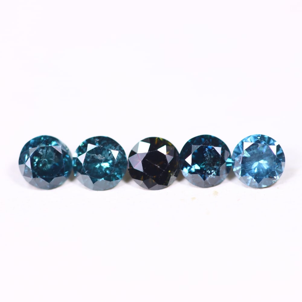 0.45ct 5pcs Blue Round Diamond 2.8mm - Natural Diamond, Loose Diamond, 700DD: Ksmith Heritage Auctioneers Subject: Natural Diamond Origin: Africa Treatment: HPHT