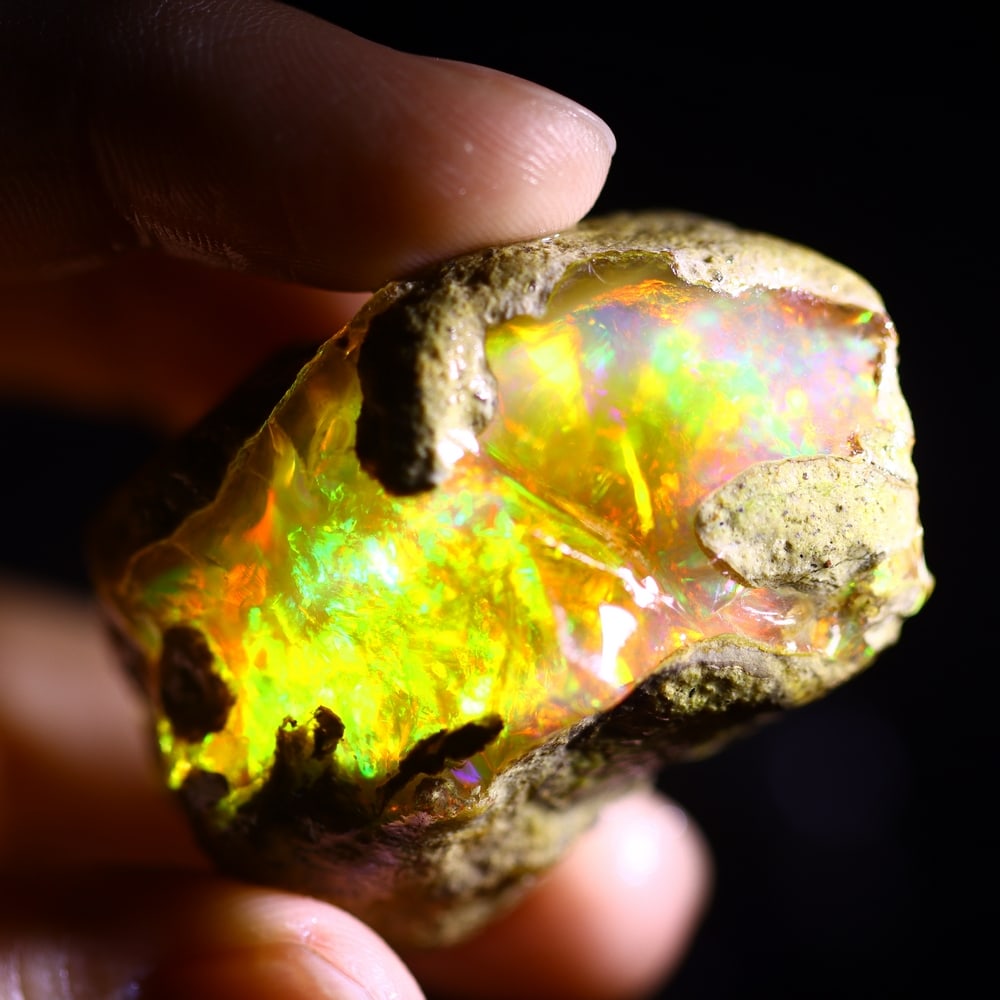 166.2cts Rainbow Flash Contra Luz Ethiopian Crystal Specimen Rough , 733E - 12