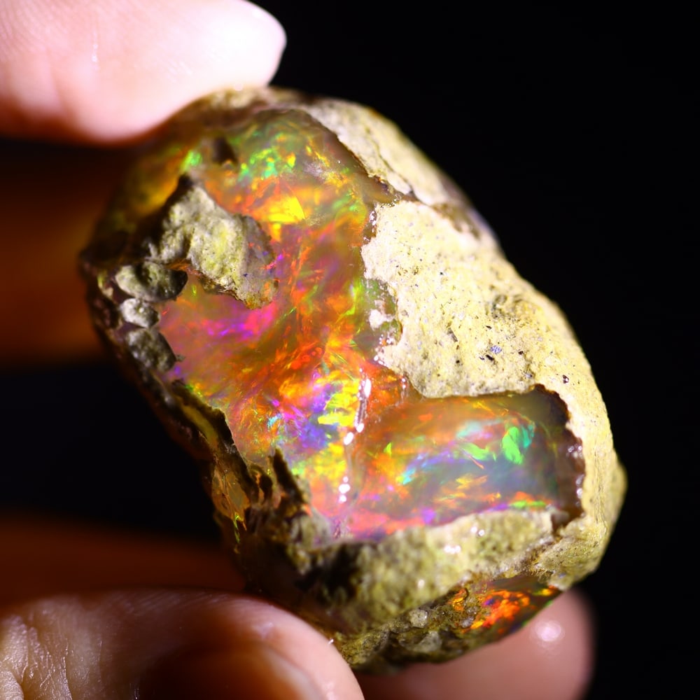 166.2cts Rainbow Flash Contra Luz Ethiopian Crystal Specimen Rough , 733E - 5
