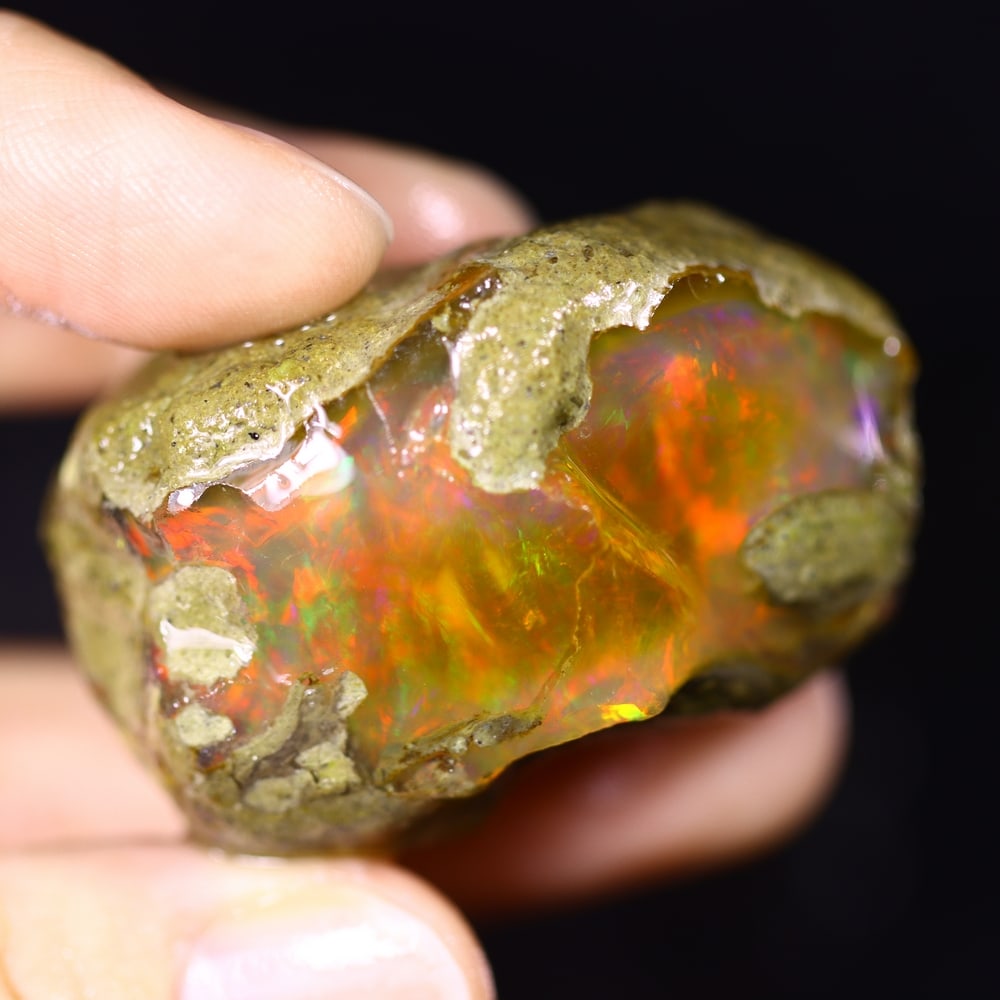 166.2cts Rainbow Flash Contra Luz Ethiopian Crystal Specimen Rough , 733E - 7
