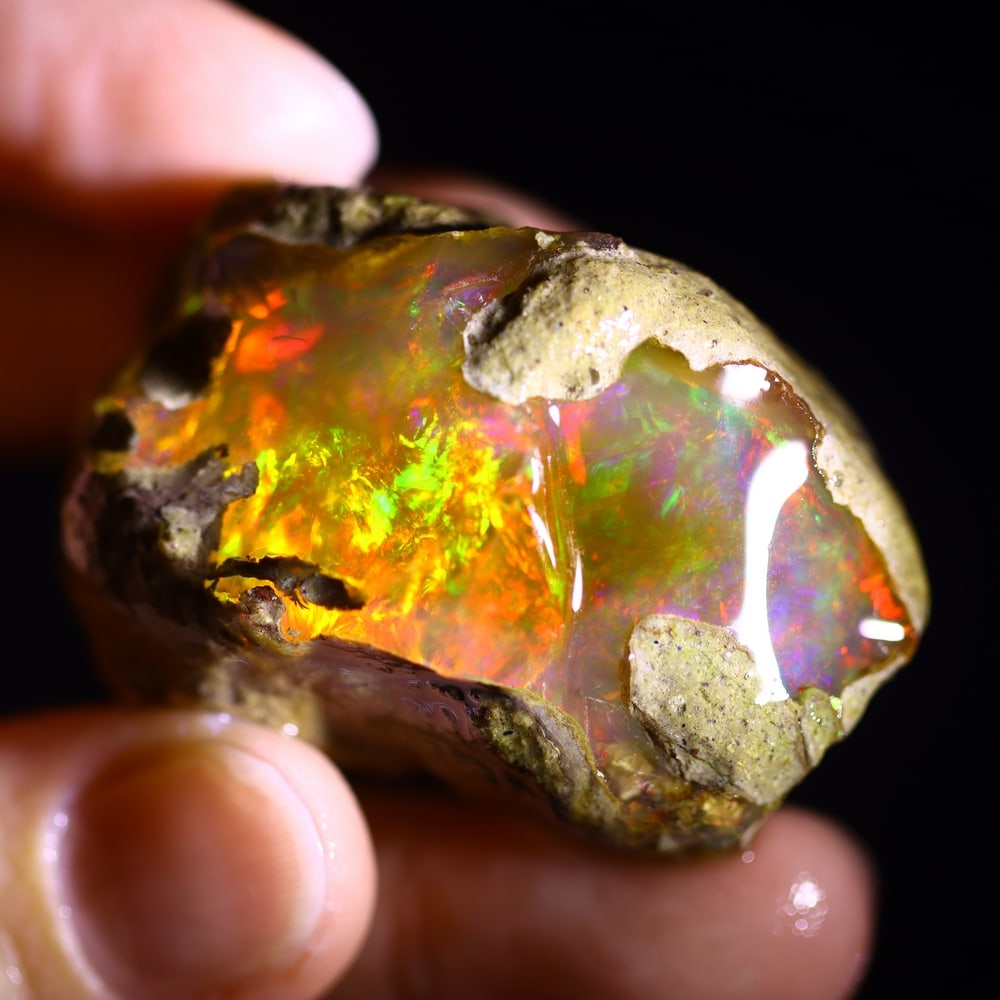 166.2cts Rainbow Flash Contra Luz Ethiopian Crystal Specimen Rough , 733E - 8