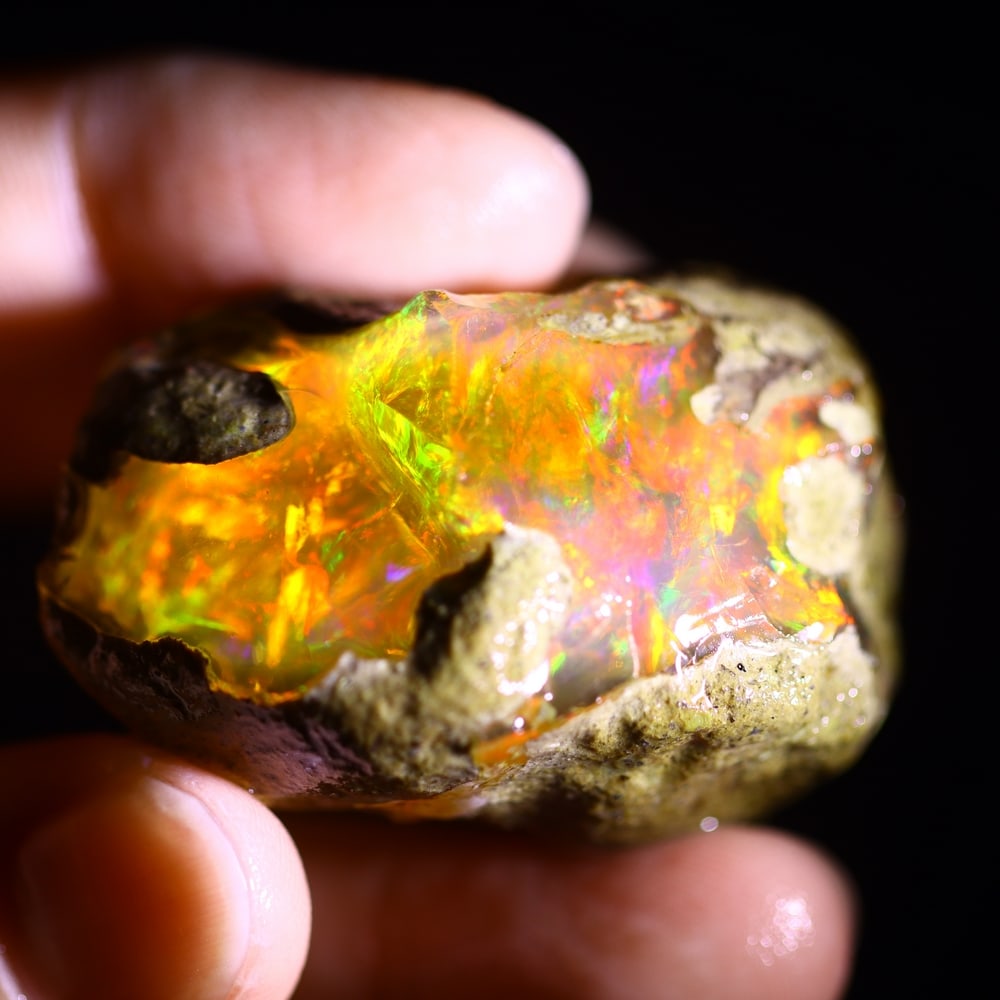 166.2cts Rainbow Flash Contra Luz Ethiopian Crystal Specimen Rough , 733E - 9